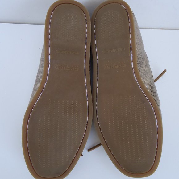 Sperry Women's Sneakers in Shimmering Gold and Tan - Picture 8 of 12